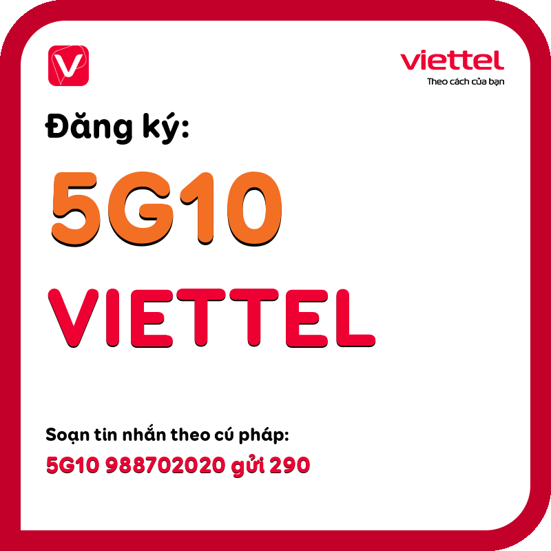 Đăng ký gói 5g10 viettel
