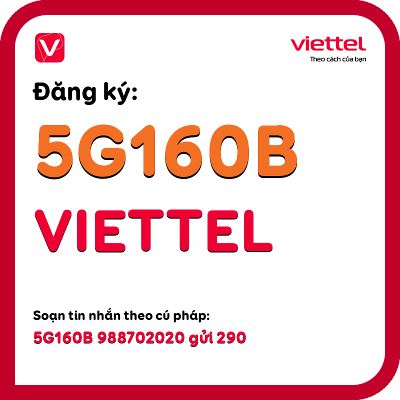 Đăng ký gói 5g160b viettel